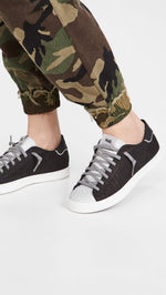 P448 Women's John W Sneakers, Bzeb/Leo, Black, 9 Medium US