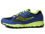 Saucony Cohesion TR14 Lace to Toe Trail Running Shoe, Blue/Black/Green, 6 US Unisex Big Kid