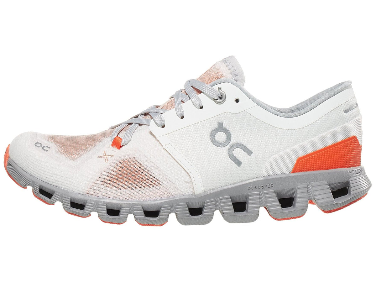 On Women's Cloud X 3 Sneakers, Ivory/Alloy, 11 Medium US