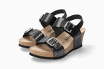 Mephisto Women's Wedge Sandal, Black, 8