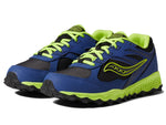 Saucony Cohesion Tr14 Lace to Toe Trail Running Shoe, Blue/Black/Green, 13 US Unisex Big Kid