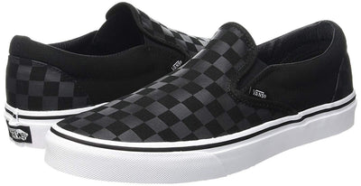 Vans Unisex Classic Slip-On (Checkerboard) Black/Black Skate Shoe 5.5 Men US / 7 Women US