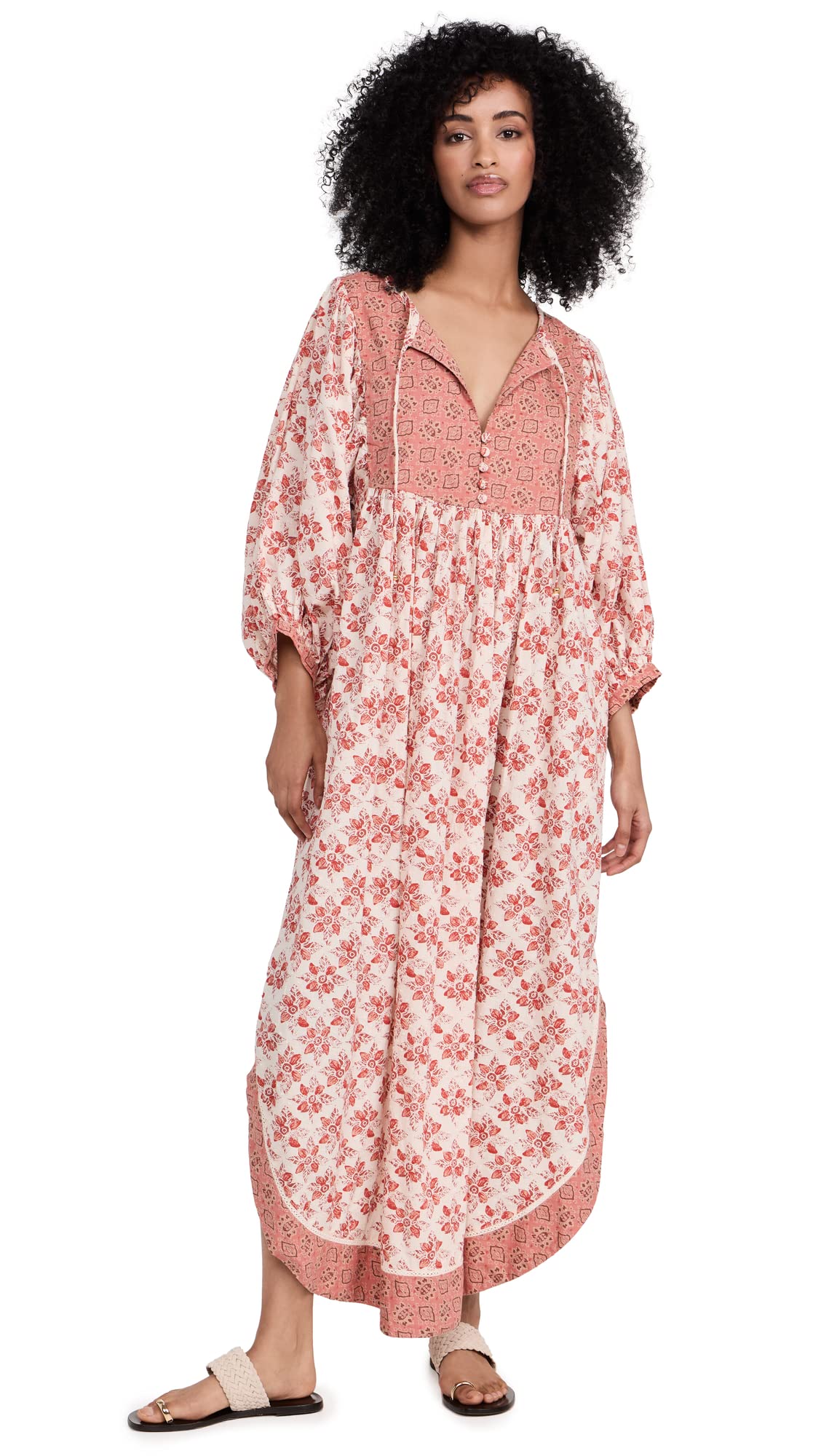 Free People Women's Hazy Maisy Maxi Dress X-Small Earth Combo