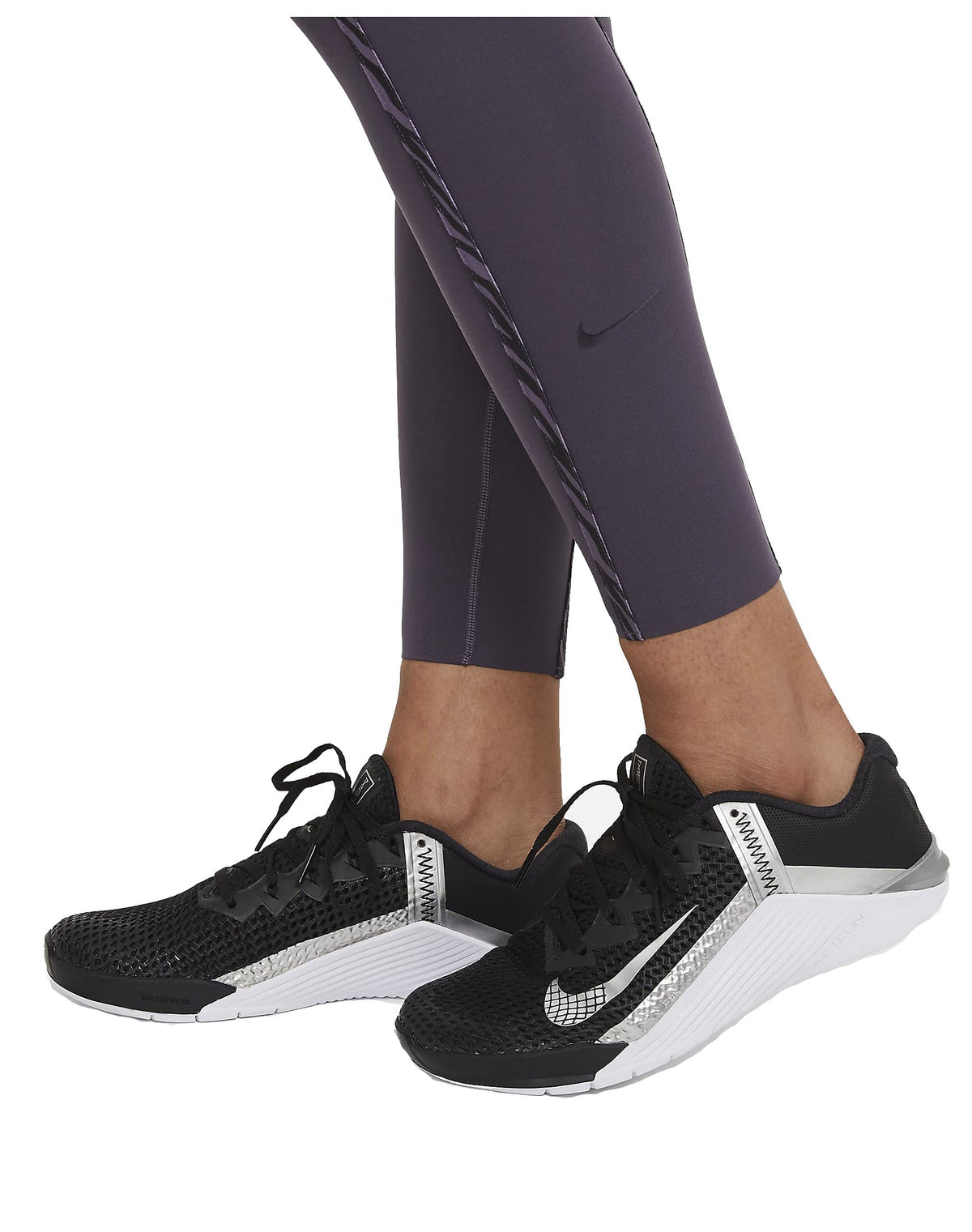 Nike Women's One Luxe Icon Clash Training Leggings (Dark Raisin/Black, Small)