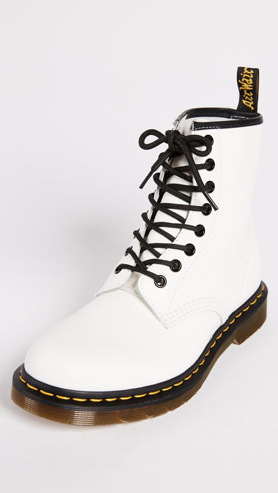 Dr Martens Women's 1460 Smooth Leather 8 Eye Boot, White, 11