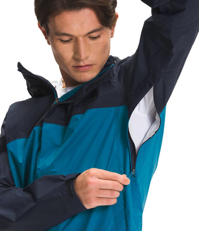 THE NORTH FACE Men’s Venture 2 Waterproof Hooded Rain Jacket (Standard and Big & Tall Size), Aviator Navy/Banff Blue, Large