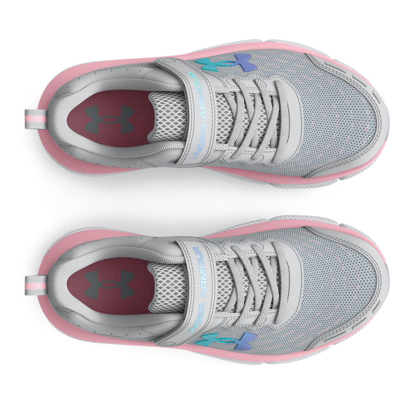 Under Armour Girls' Pre School Assert 10 Alternate Closure, (100) Halo Gray/Pink Sugar/Iridescent, 12K, US