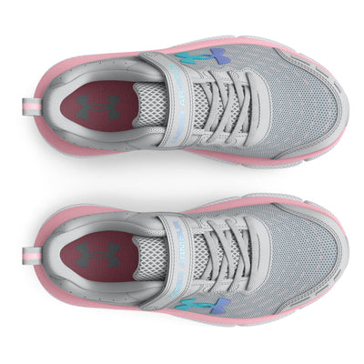 Under Armour Girls' Pre School Assert 10 Alternate Closure, (100) Halo Gray/Pink Sugar/Iridescent, 12K, US