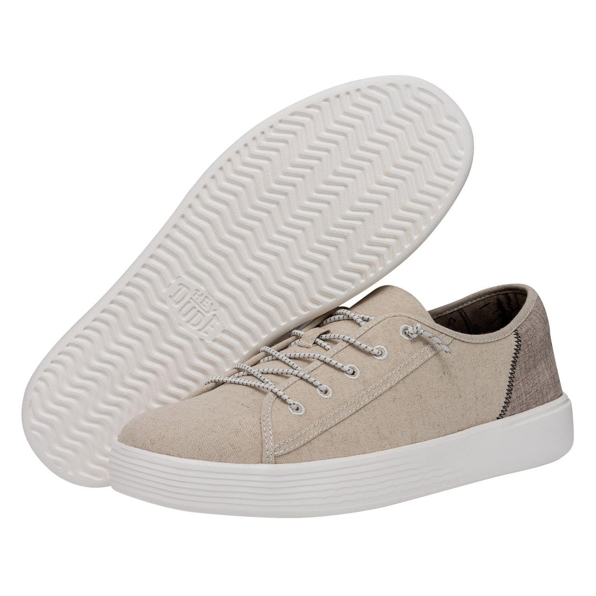 HEYDUDE Cody Craft Linen White Size M12 | Men's Shoes | Men's Slip On Sneakers | Comfortable & Light-Weight