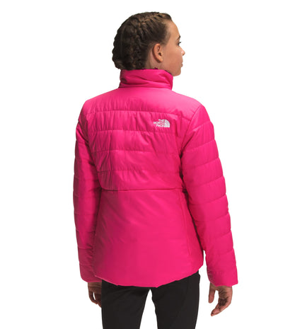 THE NORTH FACE Girls' Reversible Mossbud Swirl Jacket, Cabaret Pink, Small