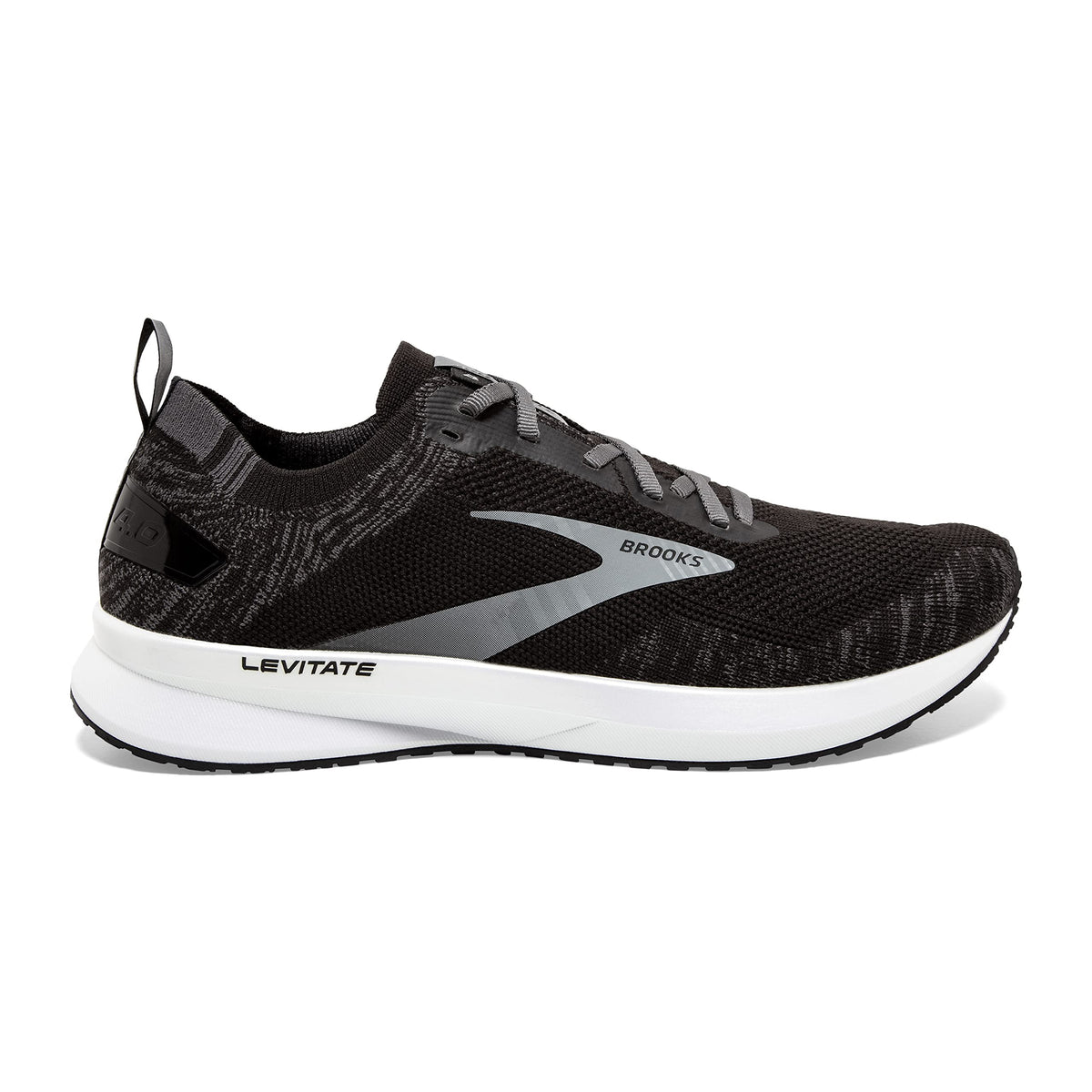 Brooks Men's Levitate 4 Running Shoe - Black/Blackened Pearl/White - 12.5