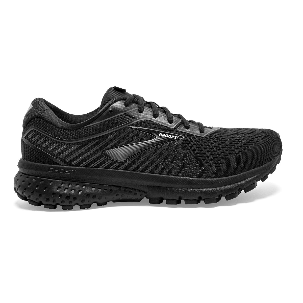 Brooks Womens Ghost 12 Running Shoe - Black/Grey - B - 8.0