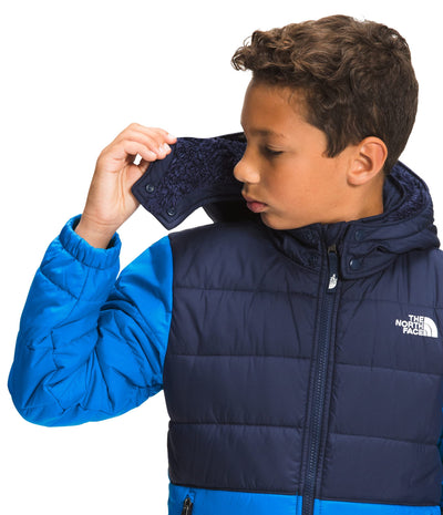 THE NORTH FACE Boys' Reversible Mount Chimbo Full Zip Hooded Jacket, Hero Blue, XX-Small