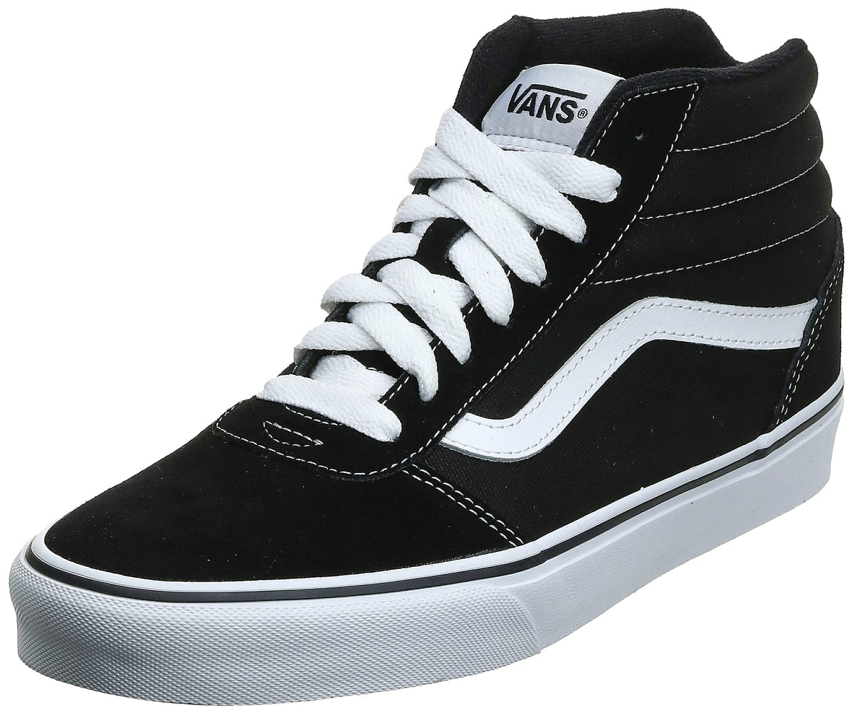 Vans Women's Ward Hi Suede/Canvas Top Trainers, Black/White, 8