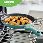 GreenLife Soft Grip Diamond Healthy Ceramic Nonstick, 7" and 10" Frying Pan Skillet Set, PFAS-Free, Dishwasher Safe, Turquoise