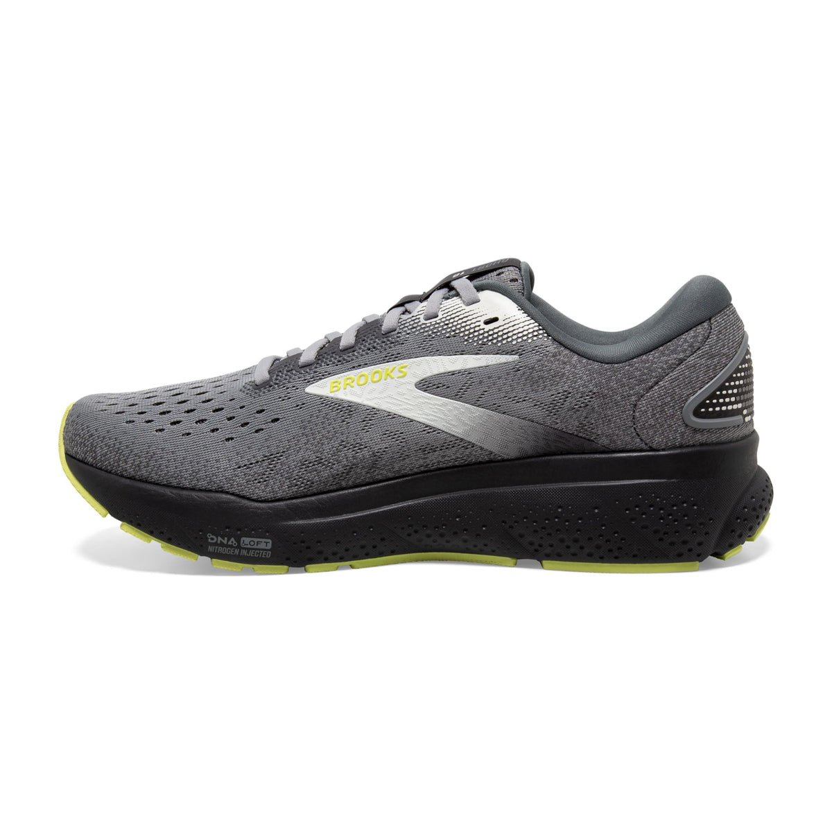 Brooks Men’s Ghost 16 Neutral Running Shoe - Primer/Grey/Lime - 15 Wide
