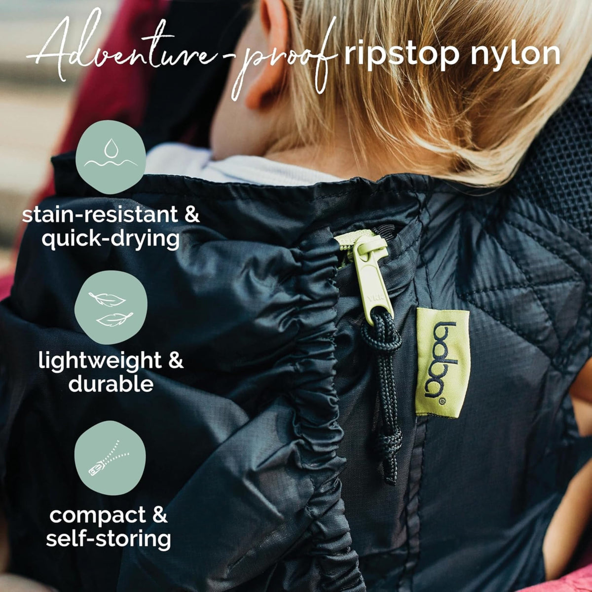 Boba Air Ultra-Lightweight Baby Carrier & Toddler Carrier (15-45 lbs) - Certified Hip-Healthy Baby Carriers, Travel-Friendly Baby Holder Carrier, Ergonomic Baby Carrier, Baby Wearing Carrier (Black)