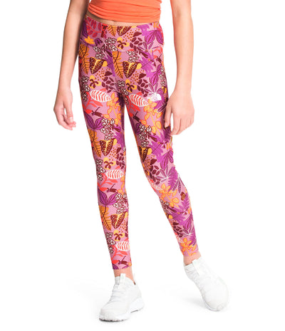 The North Face On Mountain Tight - Girls' Sunset Mauve Lone Wanderer Print, M/Reg