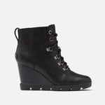 Sorel Women's Joan Uptown Lace Bootie — Black — Waterproof Leather Wedge Boots — Size 8