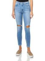 PAIGE Women's Flaunt Cheeky Ankle high Rise in swap Meet Destructed, 28