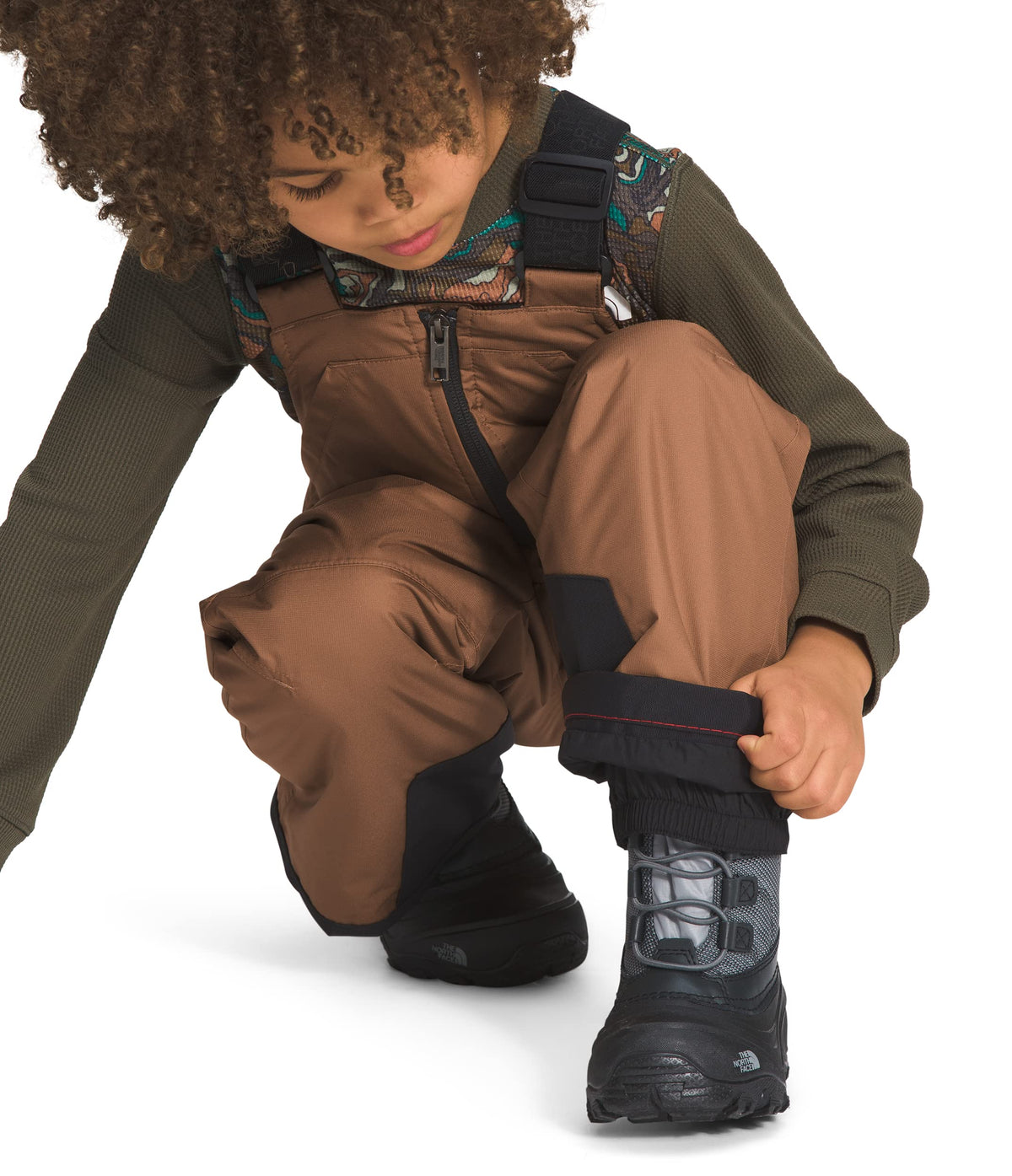 THE NORTH FACE Kids' Snowquest Insulated Bib, Toasted Brown, 7