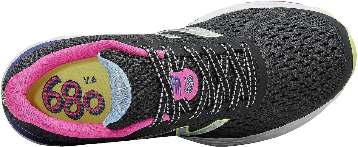 New Balance Women's 680v6, Black/Peony, 6.5 Medium