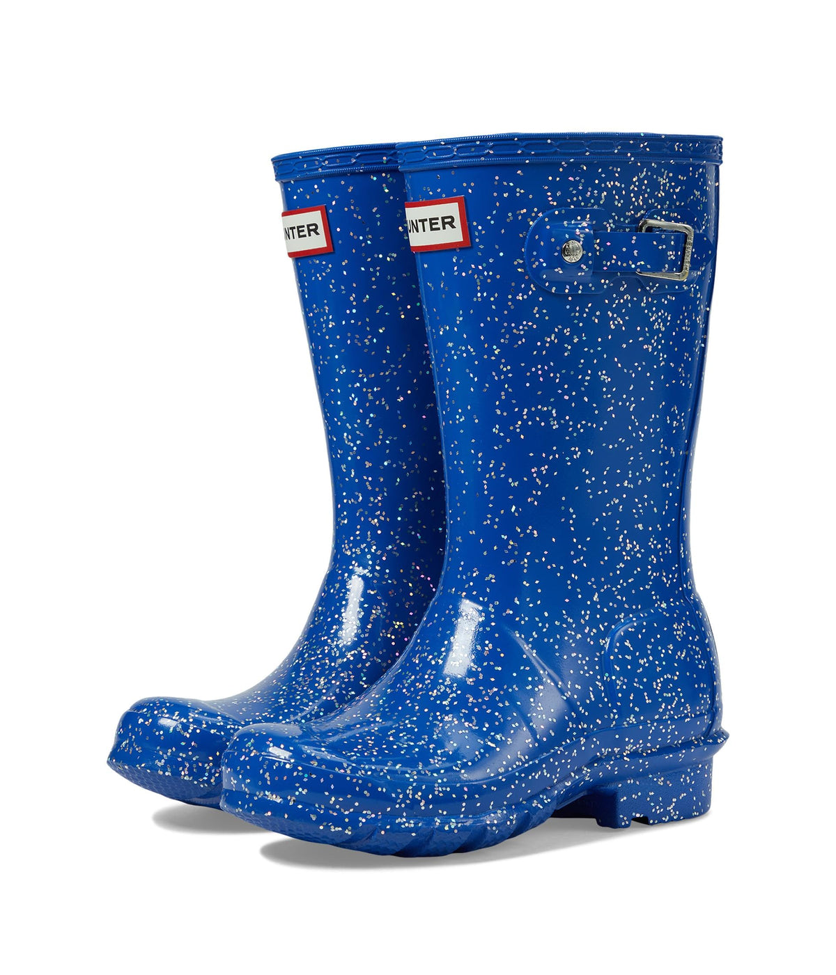 Hunter Original Giant Glitter Wellington Boots (Little Kid/Big Kid) Cruise Blue 5 Big Kid M
