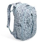 Vera Bradley Women's Cotton Large Travel Backpack Travel Bag, Perennials Gray - Recycled Cotton, One Size