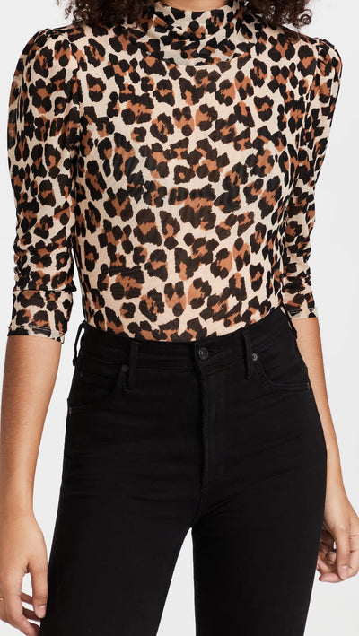 Free People Women's Gather Tee, Leopard Combo, Brown, Print, XS
