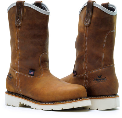 Thorogood American Heritage 11” Waterproof Steel Toe Wellington Boots for Men Made from Premium Leather with Slip-Resistant Heel Outsole and Comfort Insole, Crazyhorse - 7.5-2E