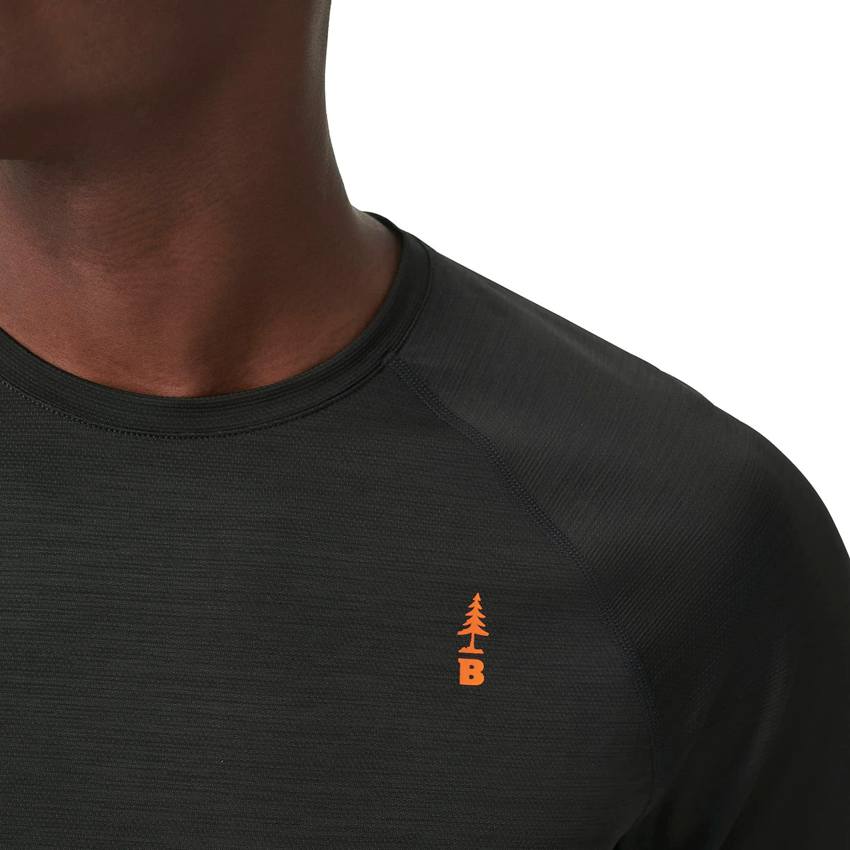 BASS OUTDOOR Men's Knit Long Sleeve Tee, Black, Medium