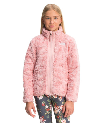 THE NORTH FACE Girls' Reversible Mossbud Swirl Jacket, Peach Pink, Small