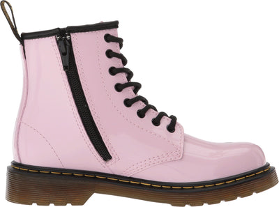 Dr. Martens Kid's Collection Women's Delaney Lace Boot Big, Baby Pink Patent Lamper, 2 UK (US 3 Little Kid) M