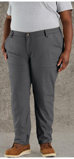 Carhartt Women's Rugged Flex Relaxed Fit Canvas Fleece Lined Work Pant 4 Short Shadow