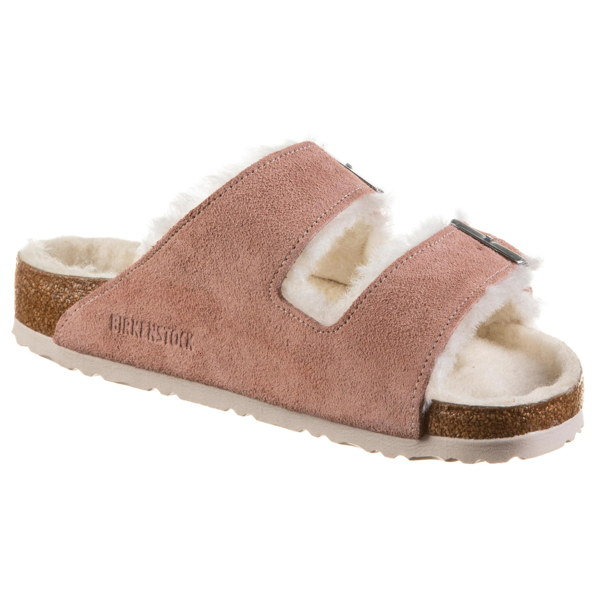 Birkenstock Unisex Arizona Shearling Suede Pink Clay Sandals 7 W / 5 M US