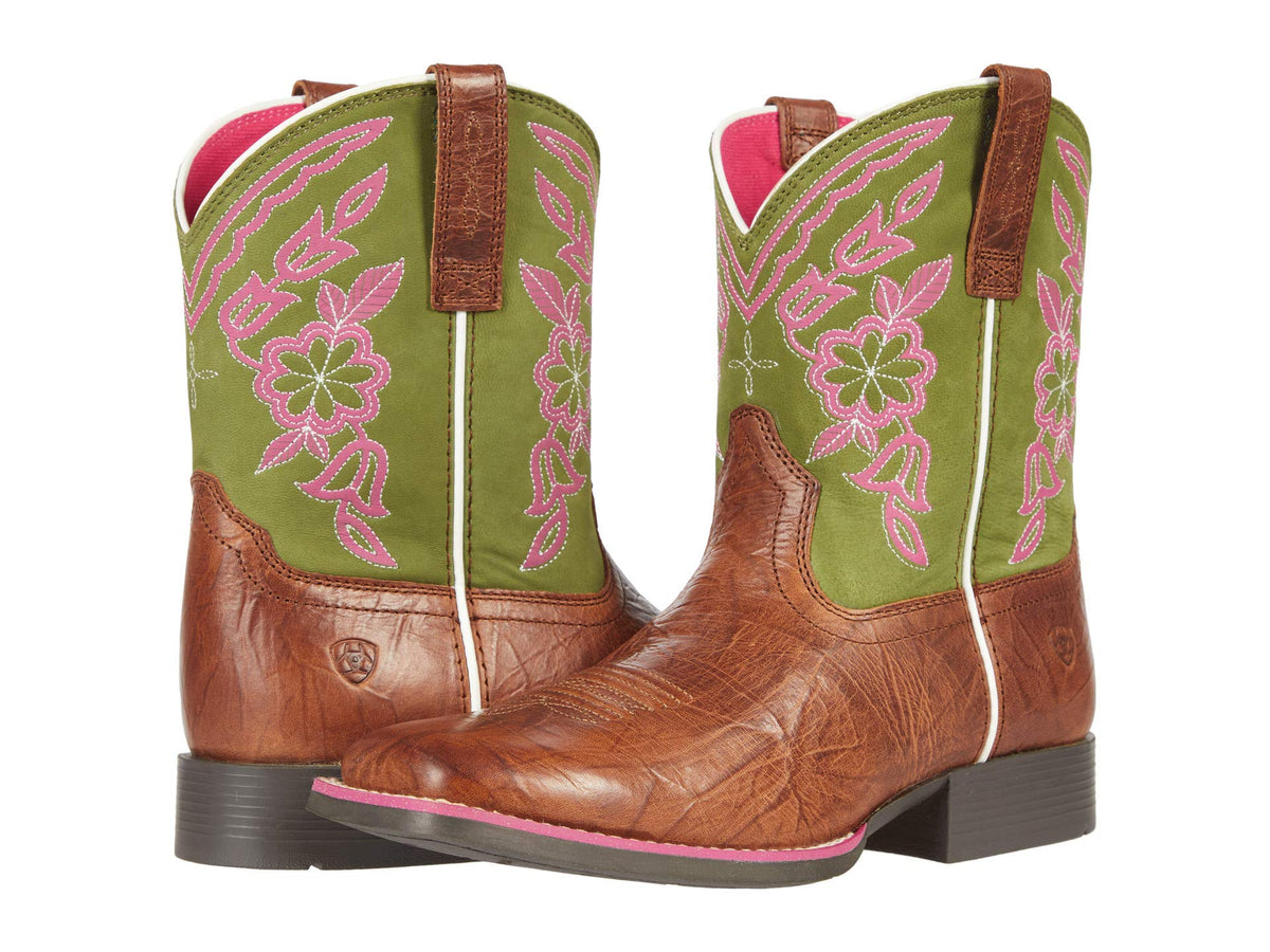 ARIAT Girl's Wiggle Room™ Cattle Cate (Toddler/Little Kid/Big Kid) Copper Penny/Green 5 Big Kid M