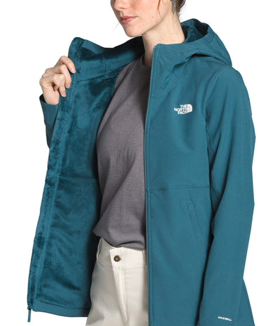 The North Face Shelbe Raschel Hoodie for Women - Wind-resistant Fleece - Durable Water Repellent Finish Mallard Blue MD One Size