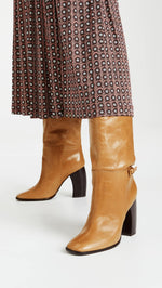 Tory Burch Women's Banana Heel Boots, Butterscotch, Tan, 7 Medium US