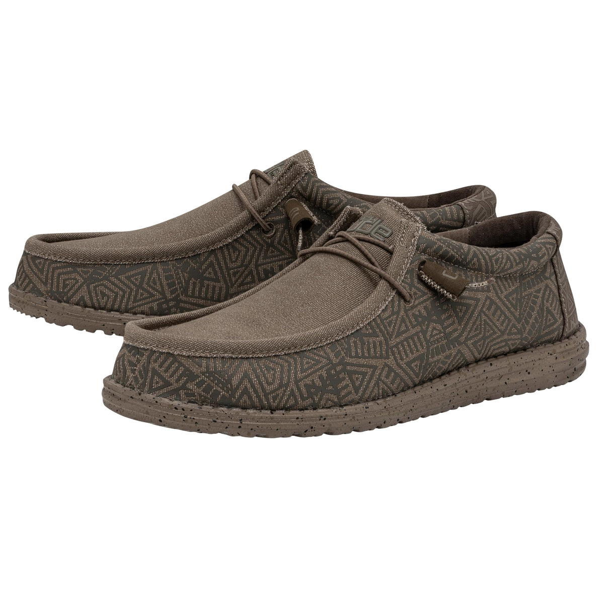 HEYDUDE Men's Wally Stretch Nut Size 14 | Men’s Shoes | Men's Lace Up Loafers | Comfortable & Light-Weight