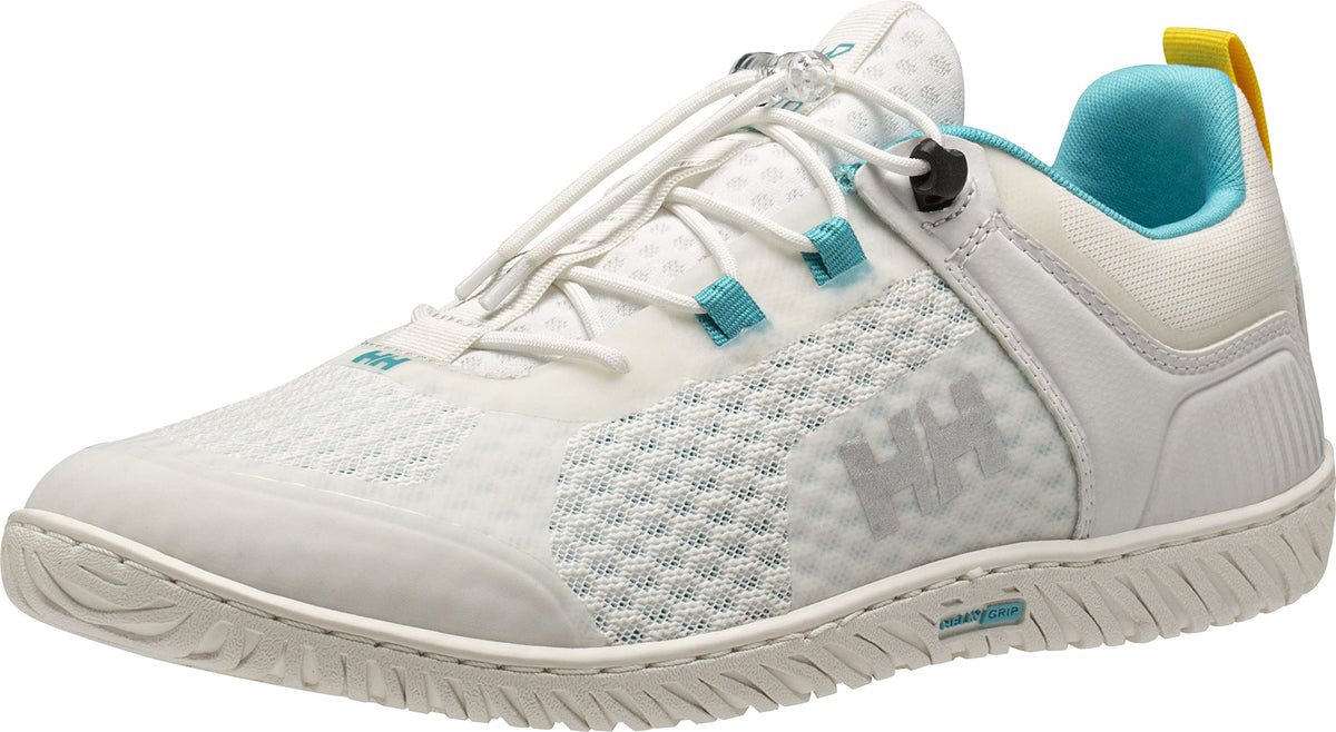Helly-Hansen Womens HP Foil V2 Lightweight Breathable Sailing Watersports Shoes, 011 Off White/Scuba Blue, 8.5F