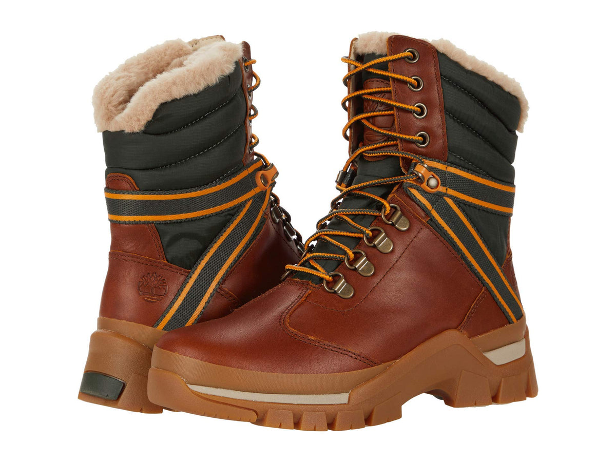 Timberland Jenness Falls Waterproof Insulated Leather and Fabric Boot Buckthorn Brown 8 B (M)