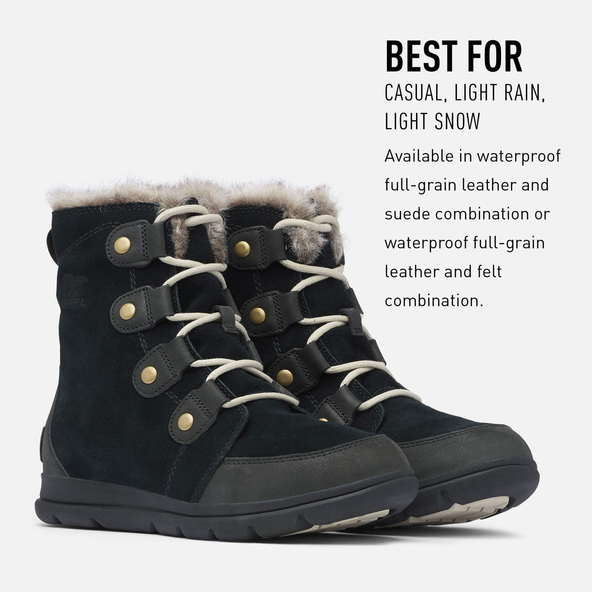 Sorel Women's Snow Winter Boots 10 Black/Dark Stone