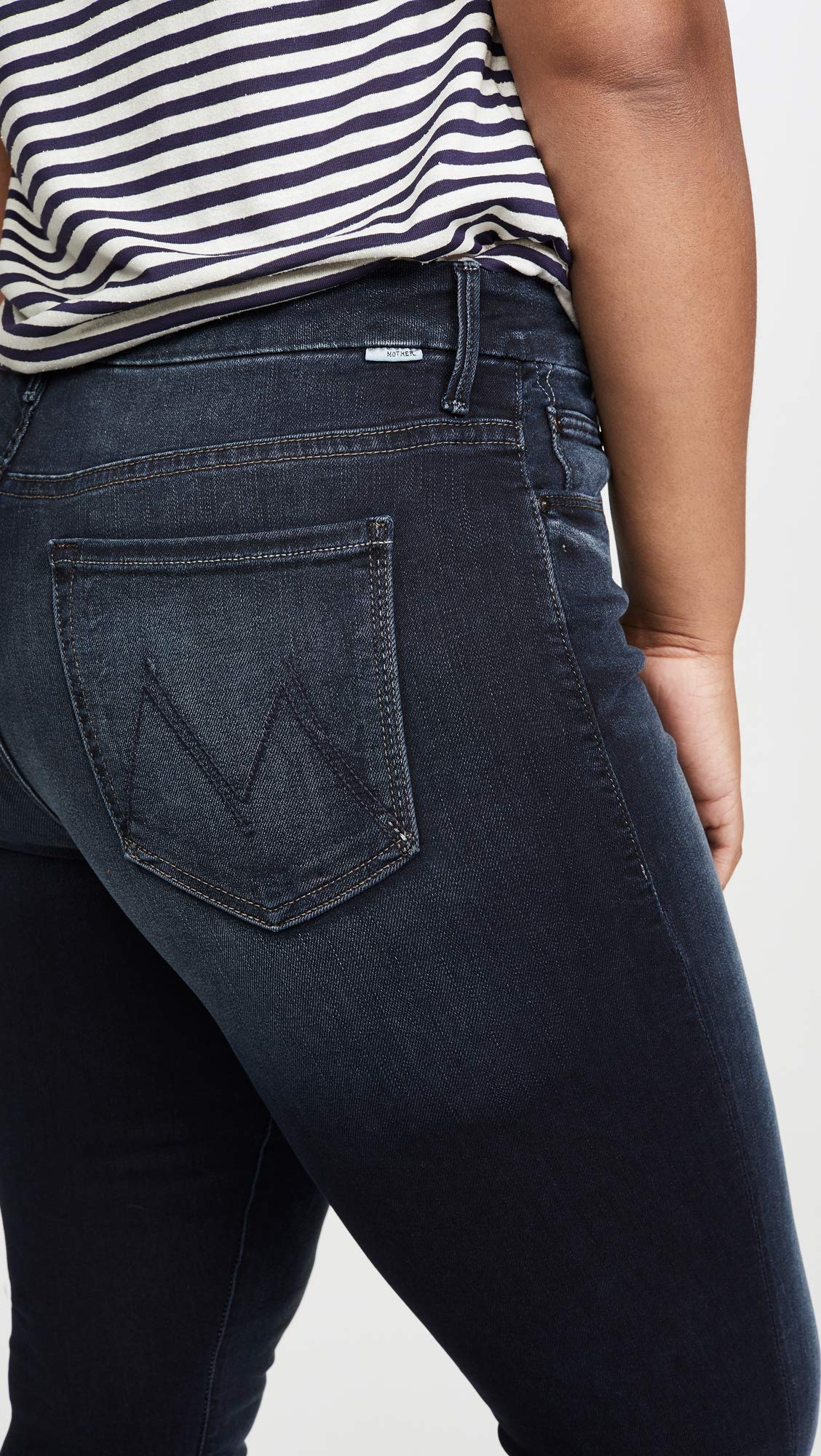 MOTHER Women's High Waisted Looker Ankle Fray Jeans, Last Call, Blue, 29