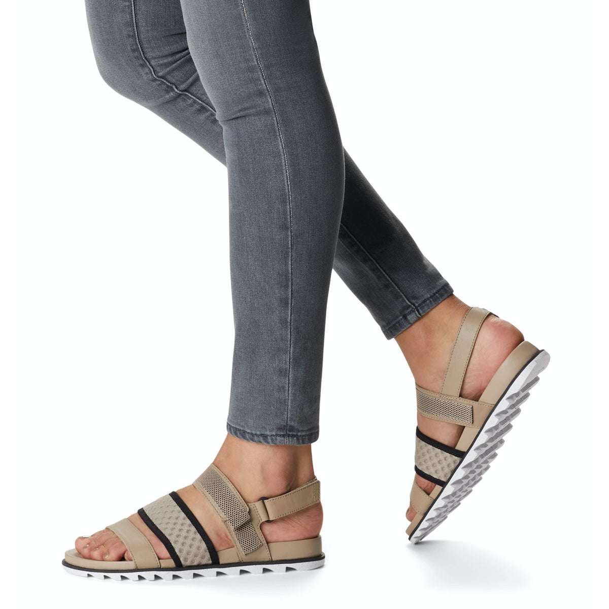 Sorel Women's Roaming Decon Slingback Sandals - Omega Taupe, Black - Size 5