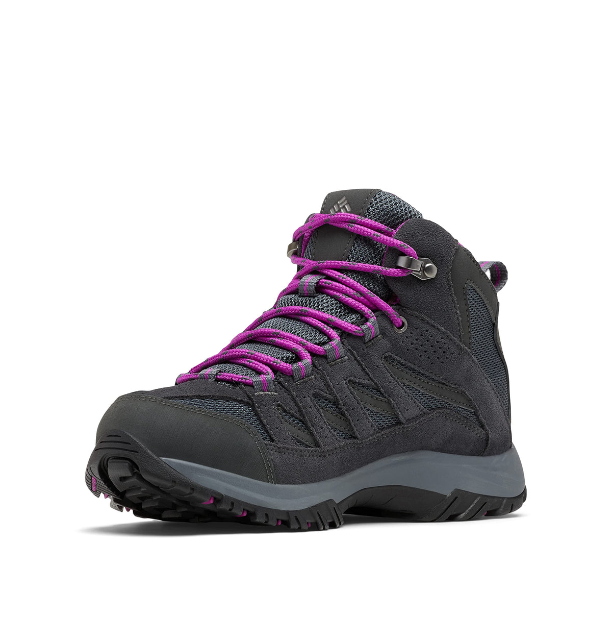 Columbia womens Crestwood Mid Waterproof Boot Hiking Shoe, Graphite/Bright Plum, 10.5 Wide US
