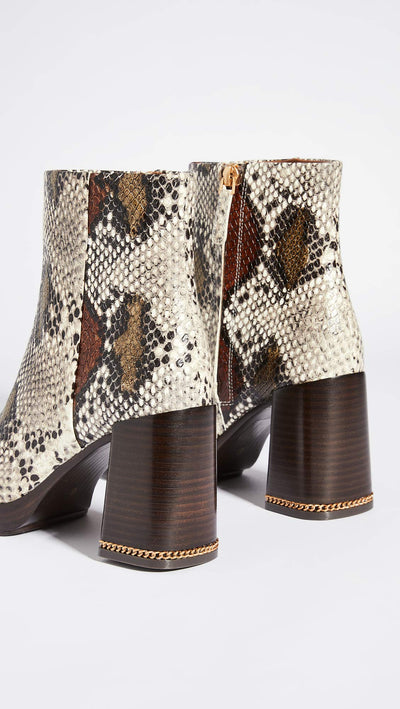 Tory Burch Women's Ruby 90mm Booties, Aspen Multi Printed Snake, 7 Medium US