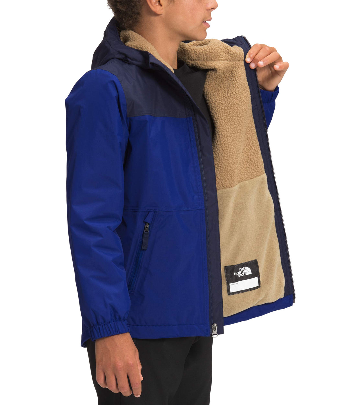 THE NORTH FACE Boy's Warm Storm Rain Jacket (Little Kids/Big Kids) Bolt Blue LG (14-16 Big Kids)