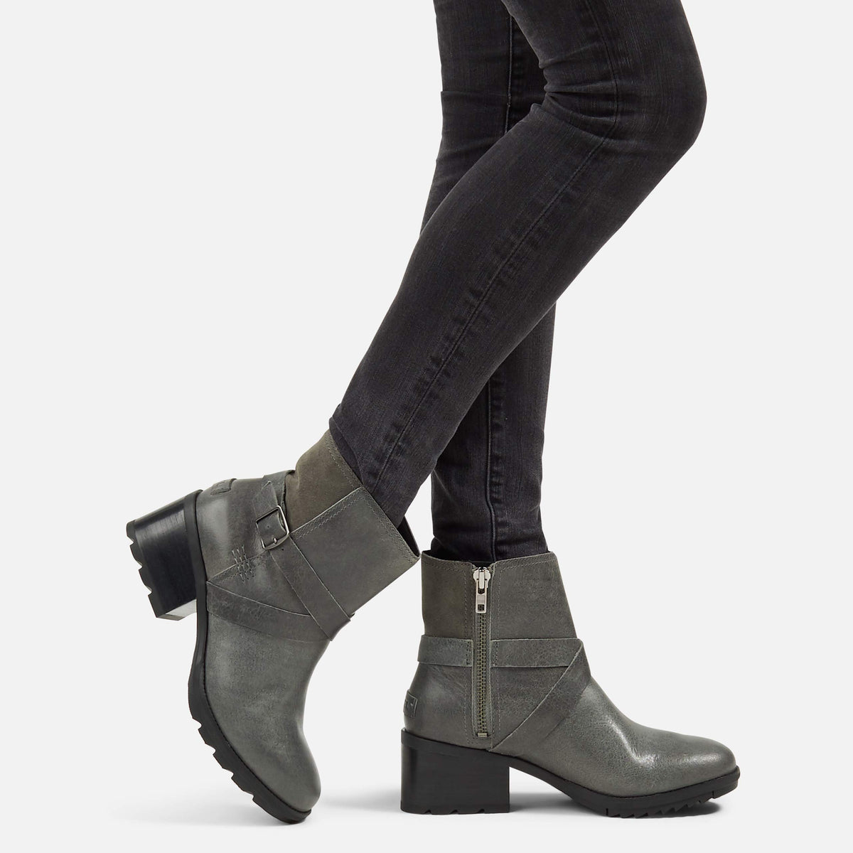 Sorel Women's Cate Buckle Boot - Casual, Light Rain - Waterproof - Quarry - Size 7.5