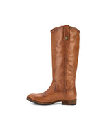 Frye Melissa Button Lug Equestrian-Inspired Tall Boots for Women Made from Hard-Wearing Vintage Leather with Antique Silver Hardware and Leather Outsole – 15 ¼” Shaft Height, Cognac - 9M