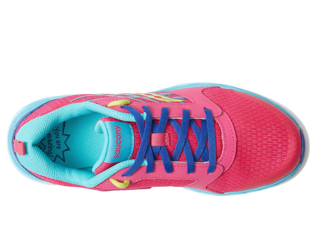 Saucony Wind 2.0 Sneaker, Pink/Blue/Grey, 3.5 US Unisex Big Kid